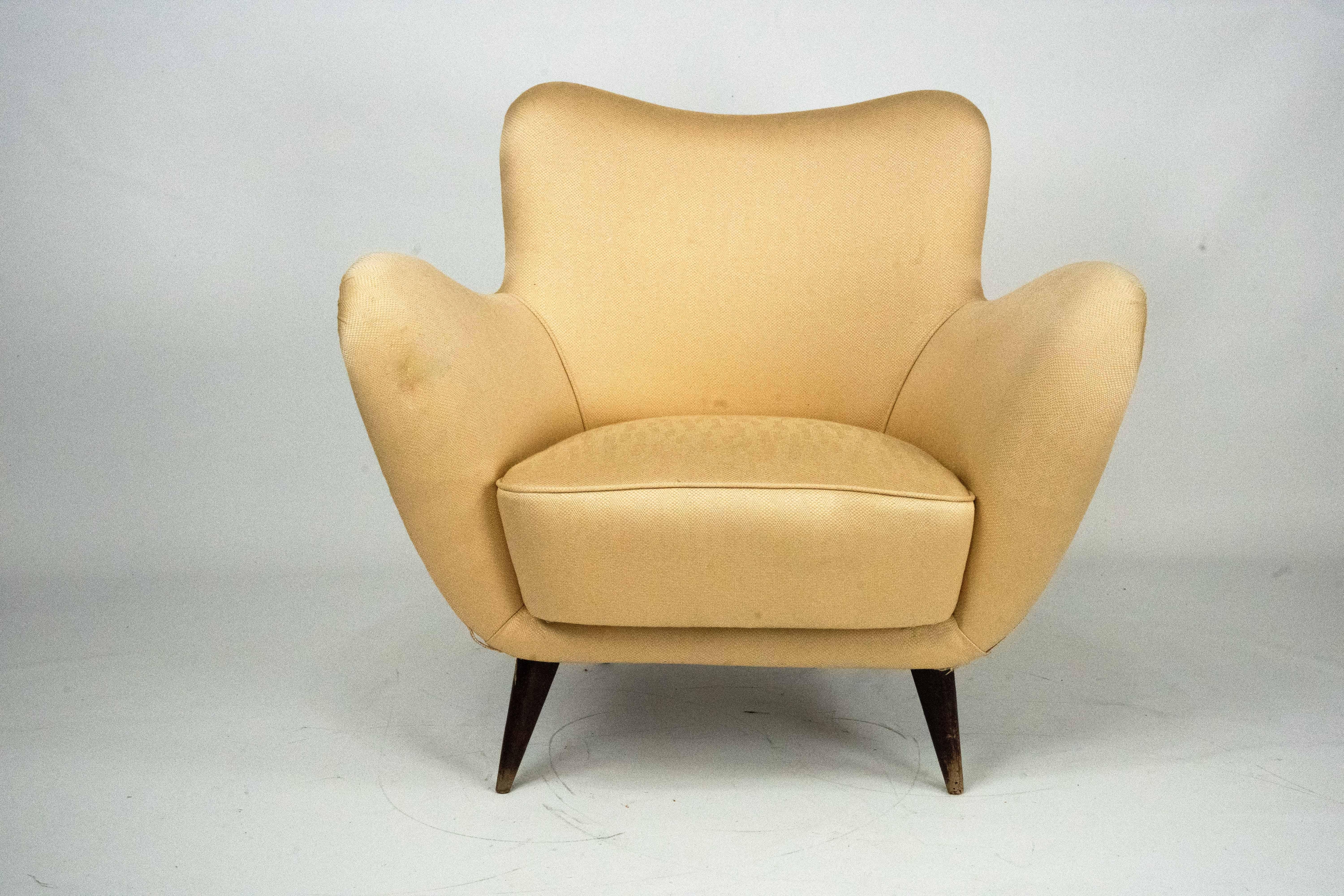 Sillón de salón escultural Guglielmo Veronesi, Italia, años 50 Italiano en venta