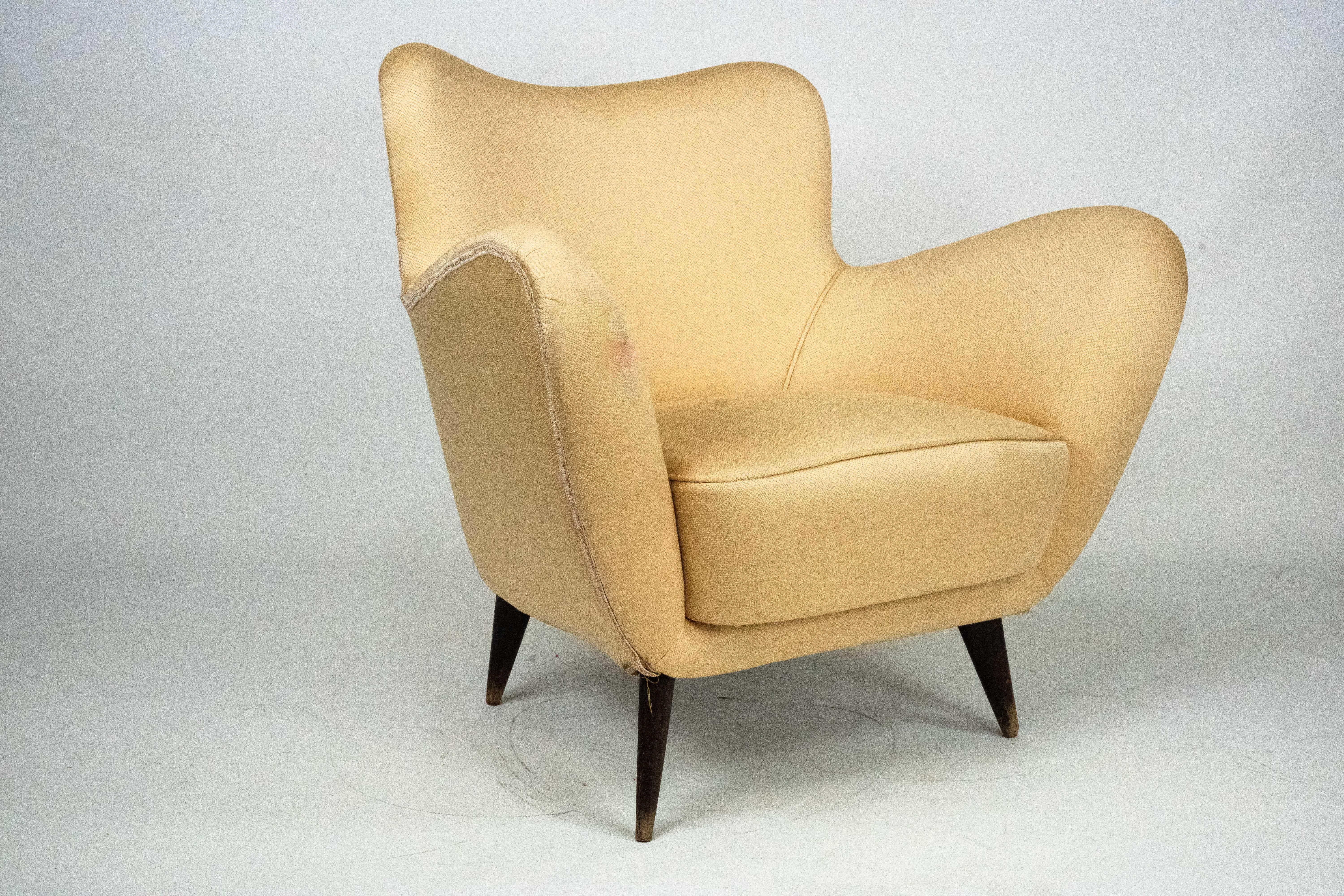 Sillón de salón escultural Guglielmo Veronesi, Italia, años 50 en Bueno estado para la venta en Catania, CT