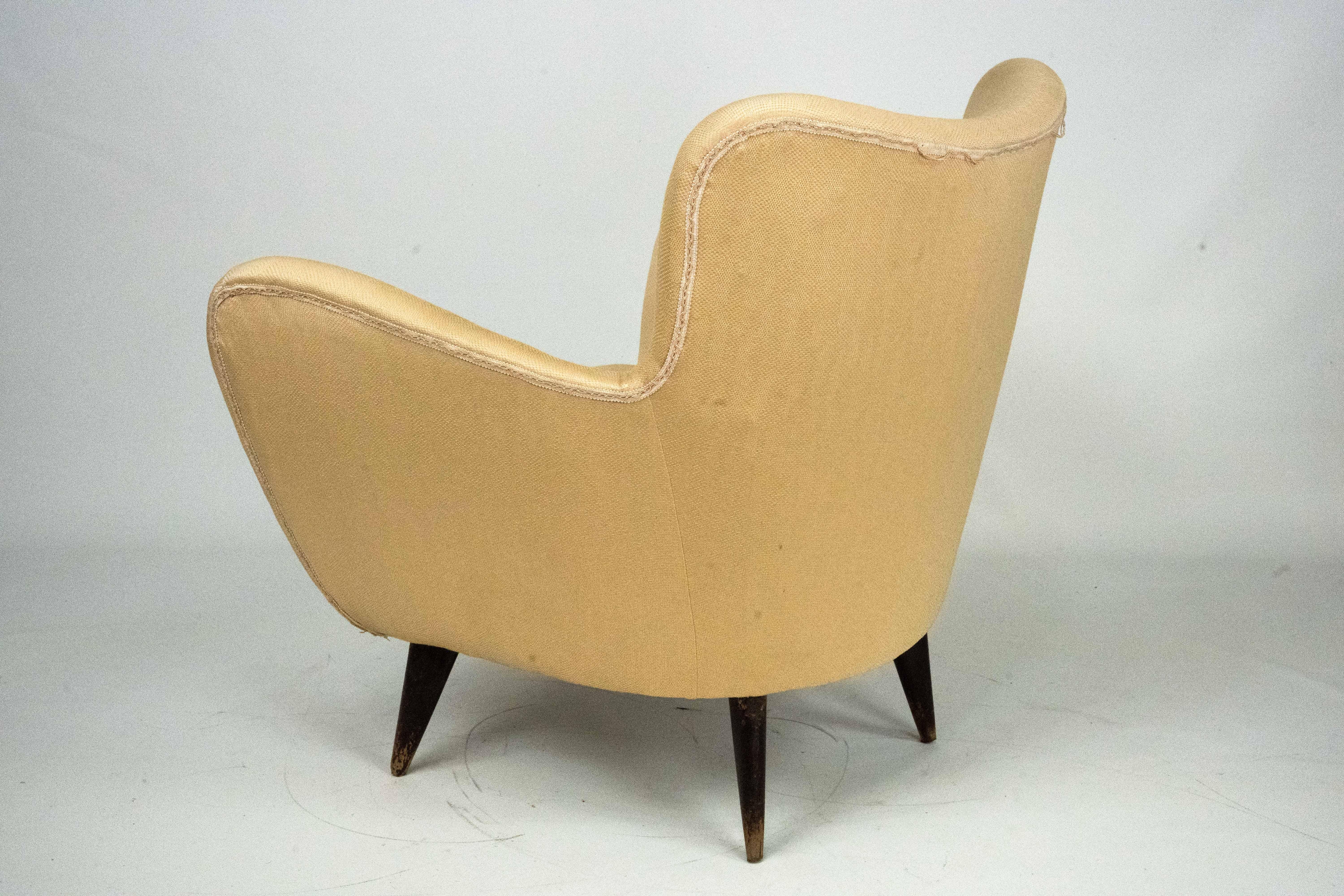 Sillón de salón escultural Guglielmo Veronesi, Italia, años 50 en venta 2