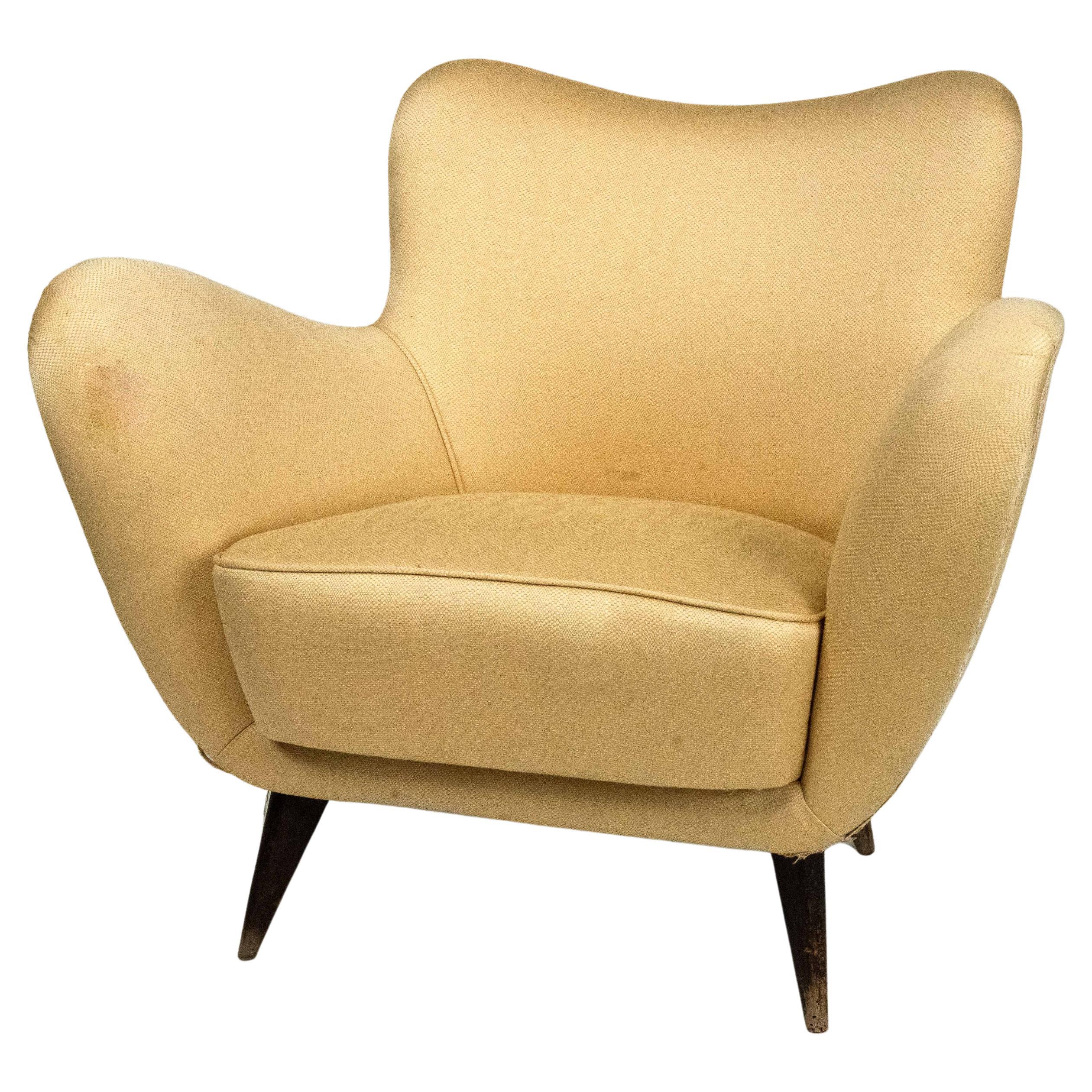 Guglielmo Veronesi Sculptural Lounge Armchair, Italy, 1950s