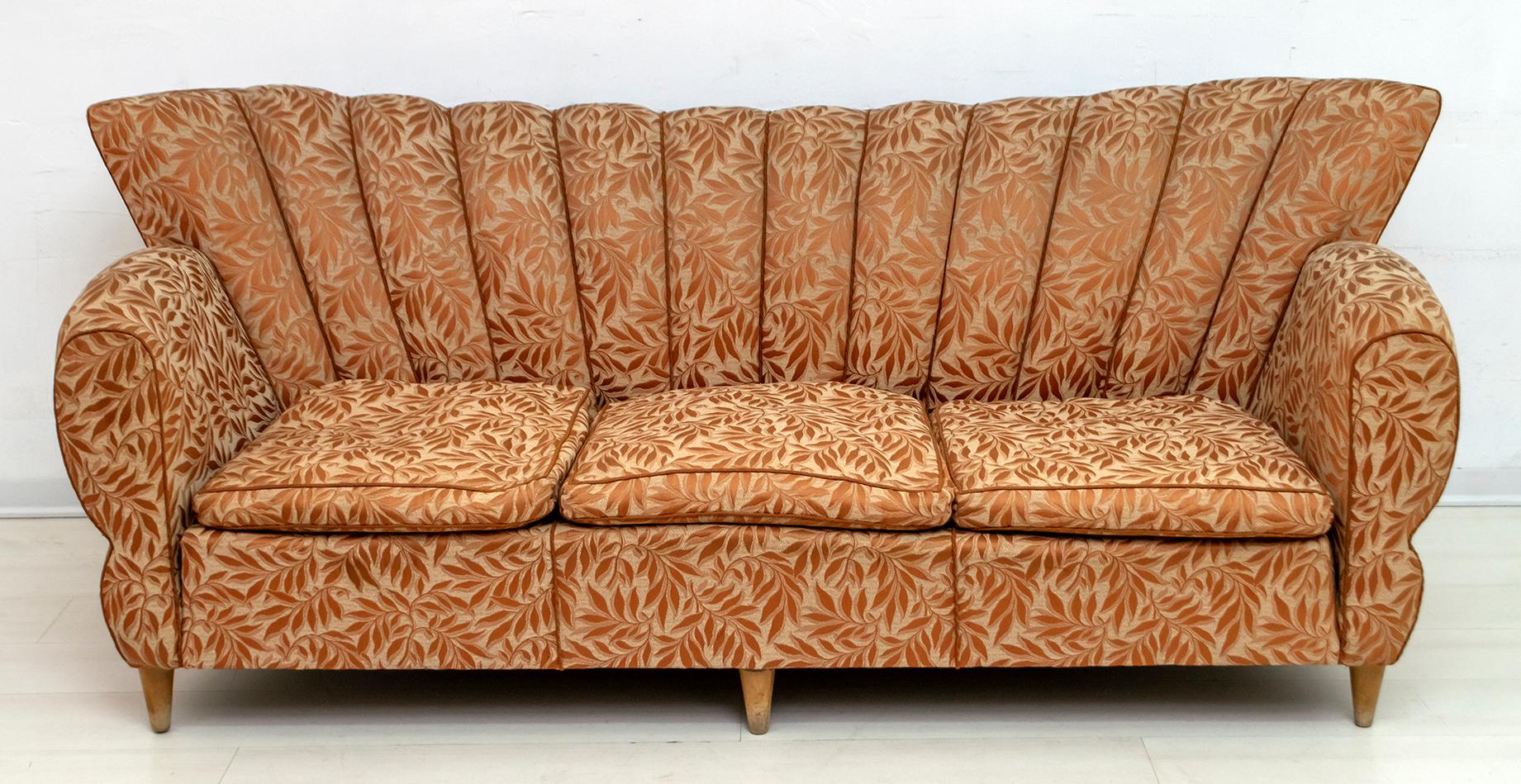 Italienisches Art-déco-Sofa und zwei Sessel von Gugliemo Ulrich, 1940er Jahre (Art déco) im Angebot