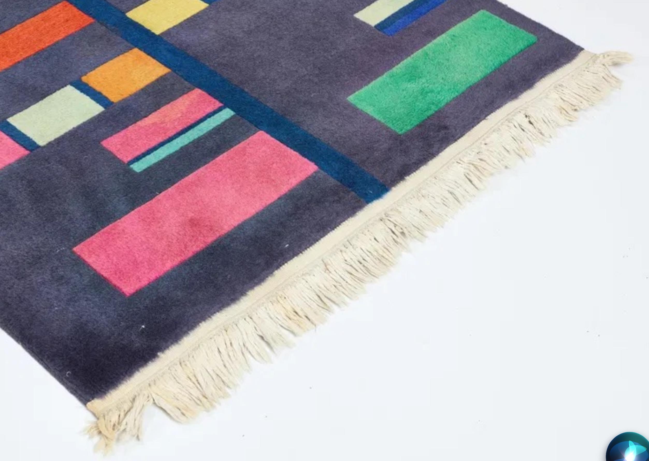italien Gugliomo Veronesi  Tapis en laine Color-Block noué à la main Runner, milieu du siècle, Italie. en vente