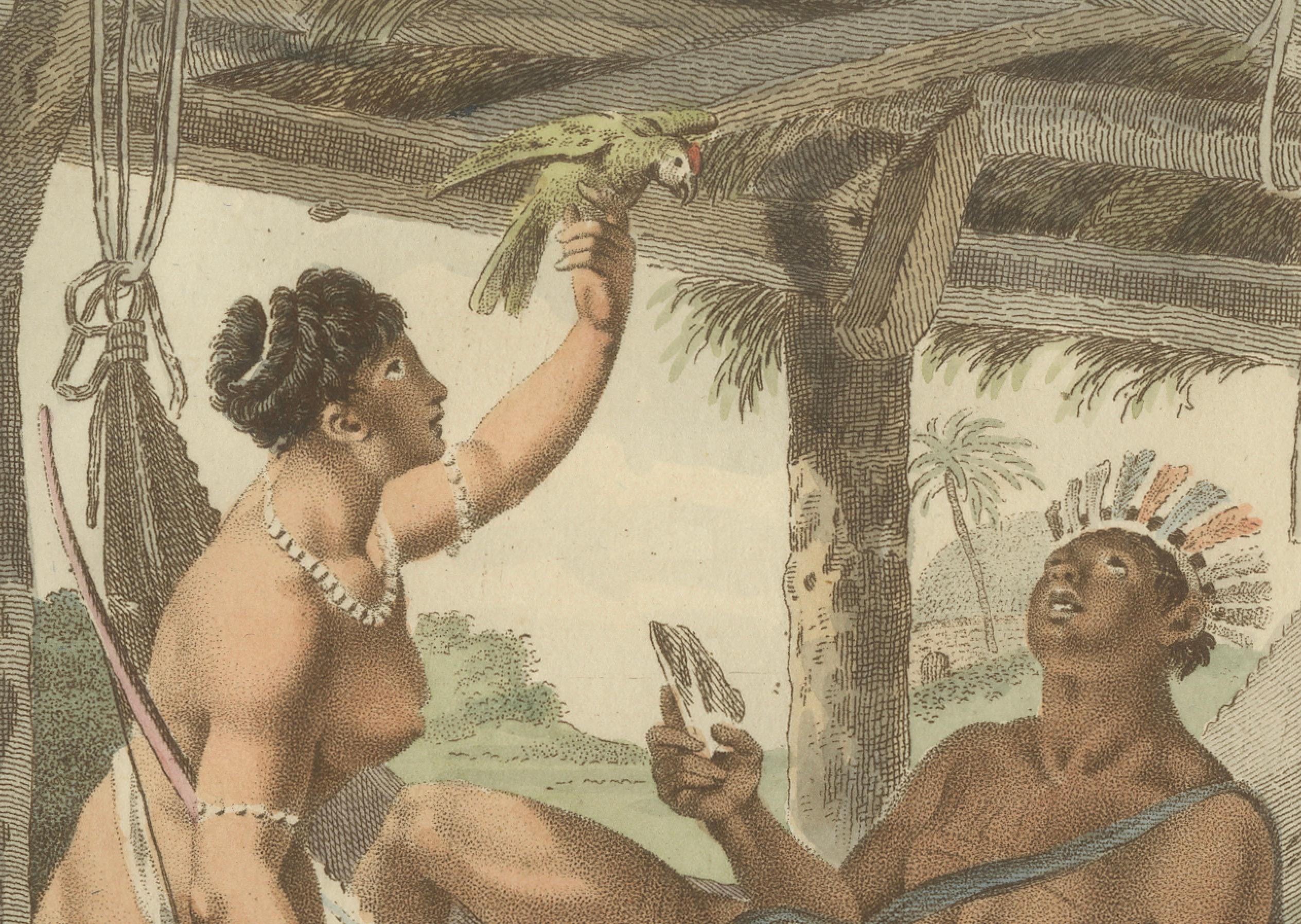 Eingeborenes Volk von Guayana - Antiker handkolorierter ethnografischer Druck um 1805 (Graviert) im Angebot