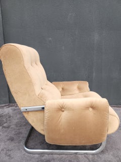 Guide Faleschini Velvet Brown Lounge Chair, Italy 1970's