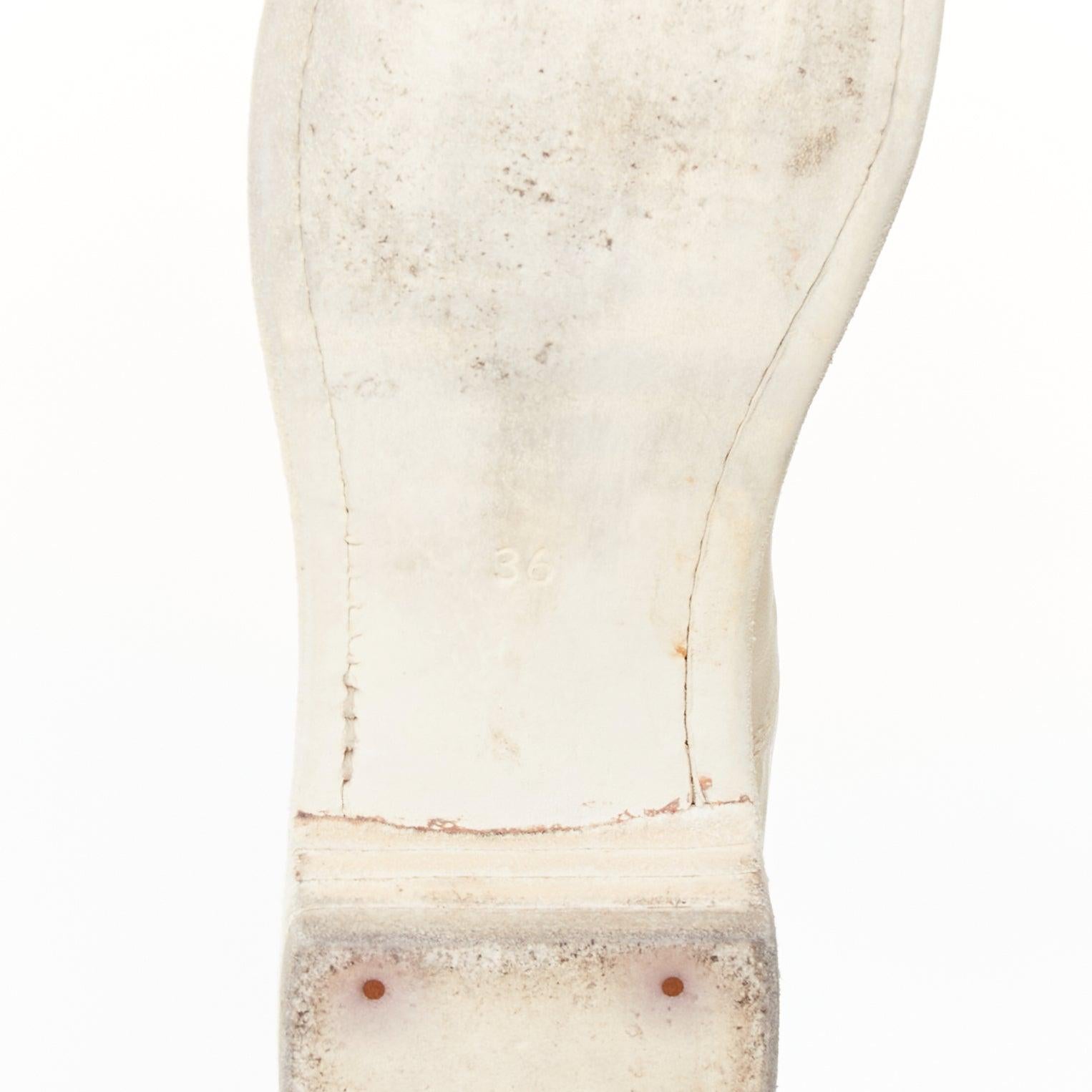 GUIDI 410 Soft Horse bottes en cuir blanc cassé avec fermeture éclair argentée EU36 en vente 4