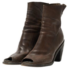 Guidi Brown Back Zip Heel Boots