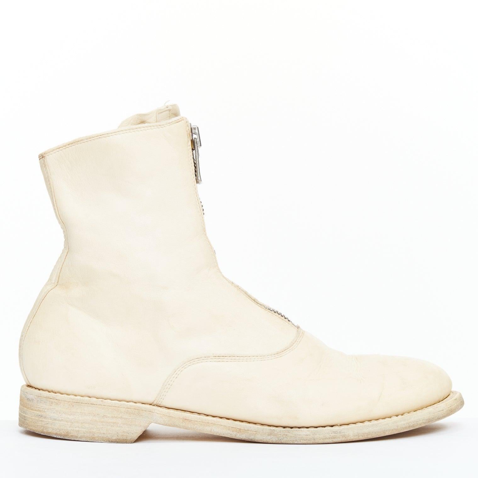 Guidi bottes de combat en cuir pleine fleur crème avec fermeture à glissière argentée sur le devant EU39
Référence : JACG/A00235
Marque : Guidi
MATERIAL : Cuir
Couleur : Crème, Argent
Motif : Solide
Fermeture : Zip
Doublure : Cuir crème

CONDITION