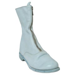Guidi Front Zip Army Boot Blue