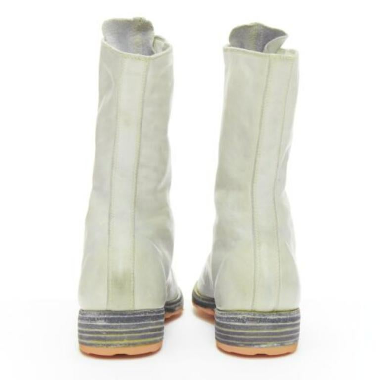 Donna Guidi stivale con zip in pelle morbida lavata e burattata grigio chiaro EU37 in vendita