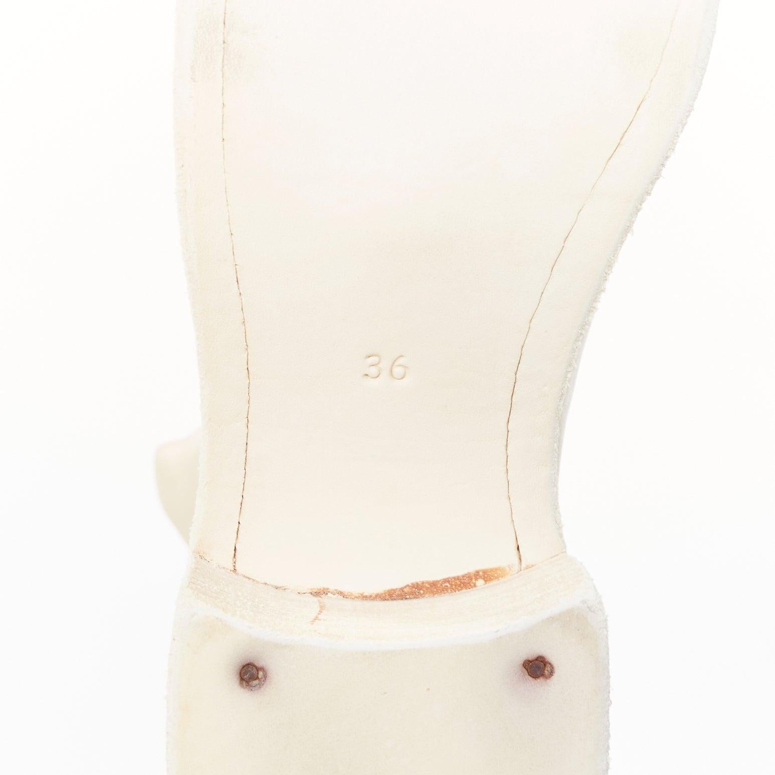 GUIDI PL2 Soft Horse bottes en cuir pleine fleur crème à fermeture éclair argentée EU36 en vente 5