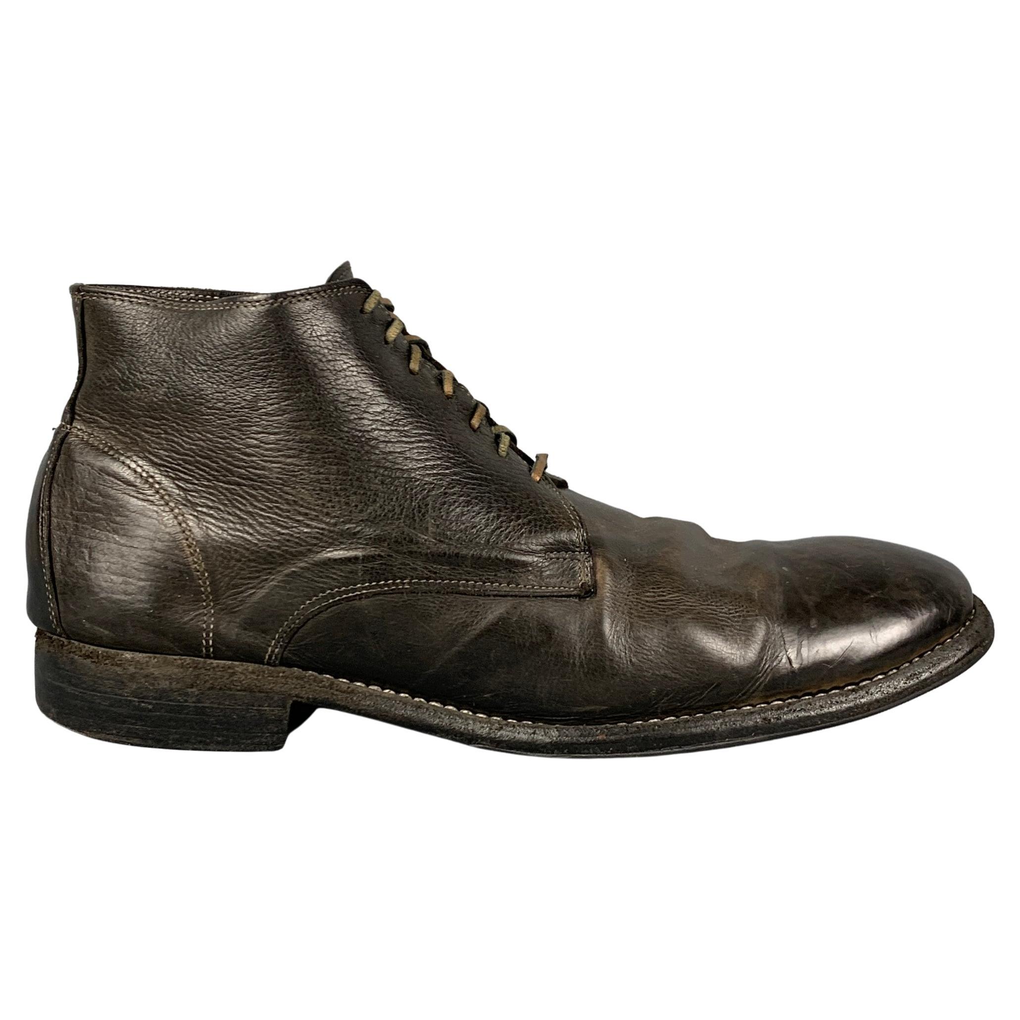 GUIDI Size 8 Grey Distressed Suede Pointed Wedge Ankle Boots at 1stDibs guidi lace up boots