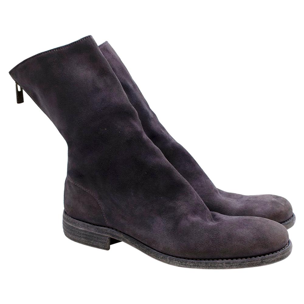Guidi Suede Distressed Zipped Boots 43 For Sale