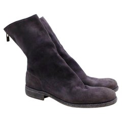 Guidi Suede Distressed Zipped Boots 43