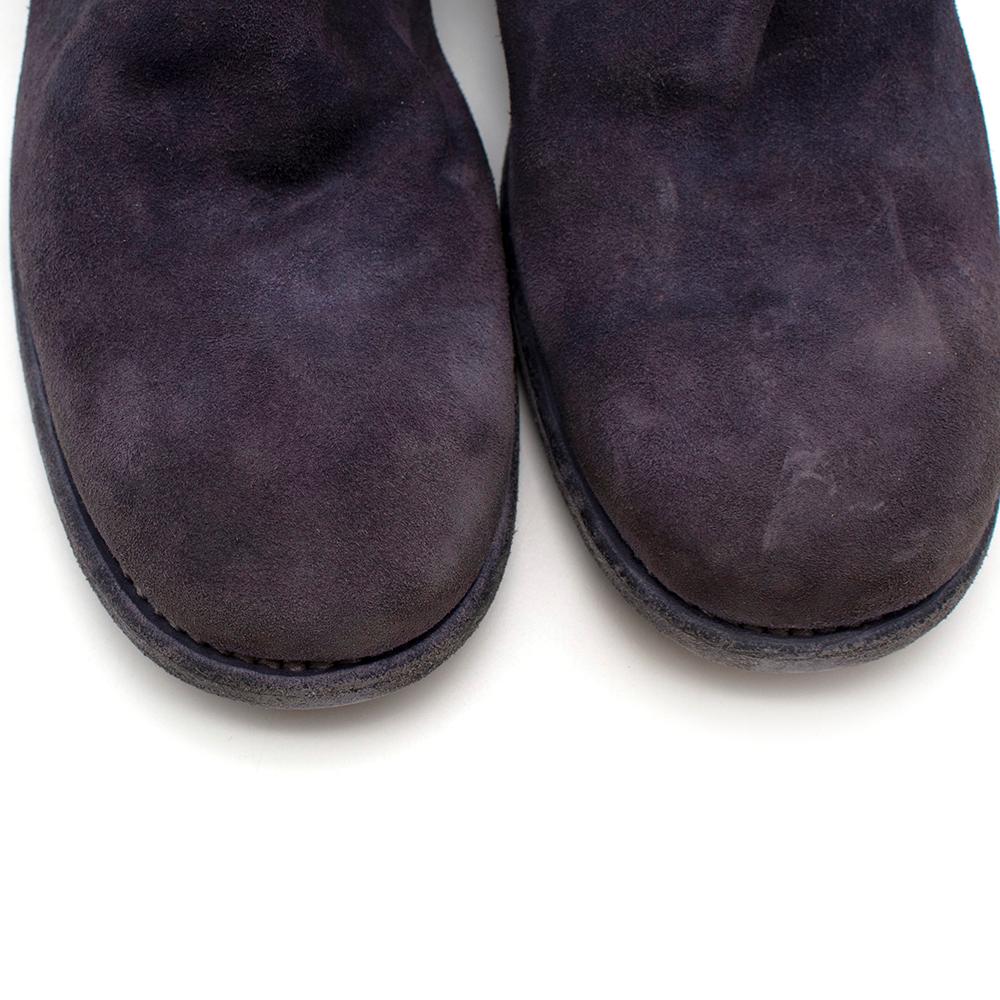 Guidi Suede Distressed Zipped Boots - Size EU 43 In New Condition For Sale In London, GB