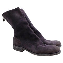 Guidi Suede Distressed Zipped Boots - Size EU 43