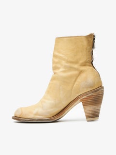 Guidi Yellow Back Zip Heel Boots