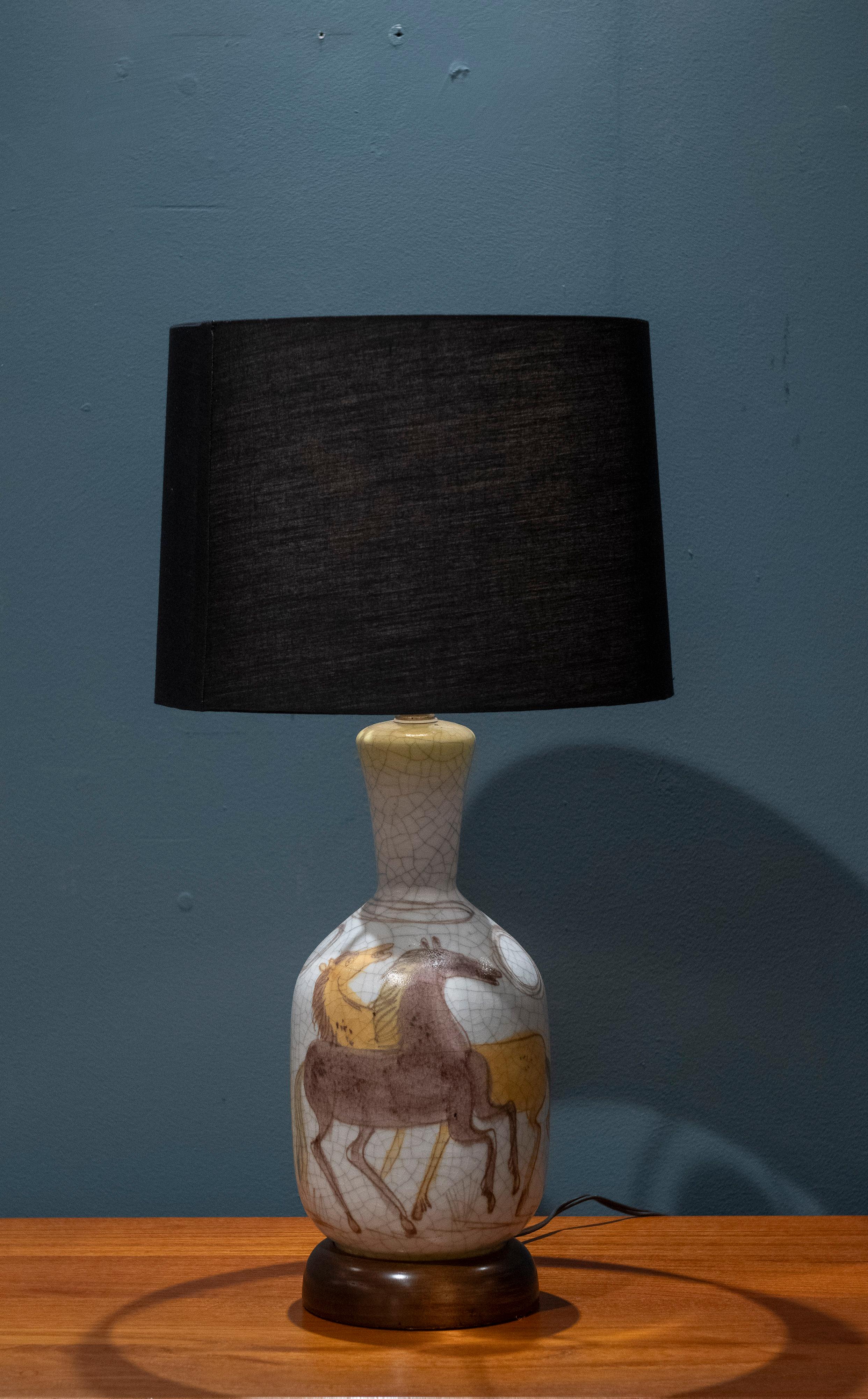 Mid-20th Century Guido Gambone Table Lamp, Italy For Sale