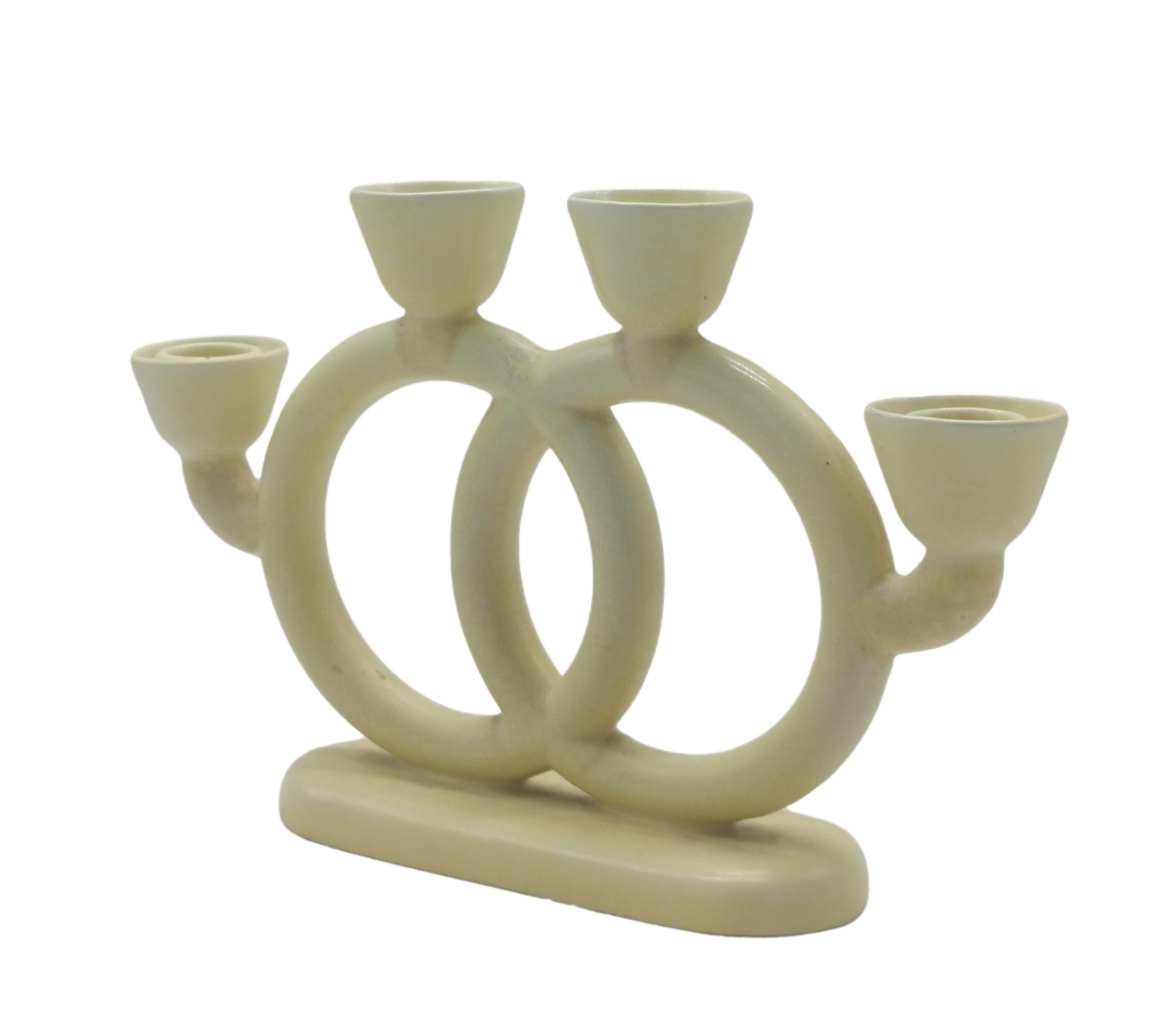 Mid-Century Modern Guido Andlovitz pour SCI Laveno Mod. 1278 Bougeoir en céramique, Italie 1935 en vente
