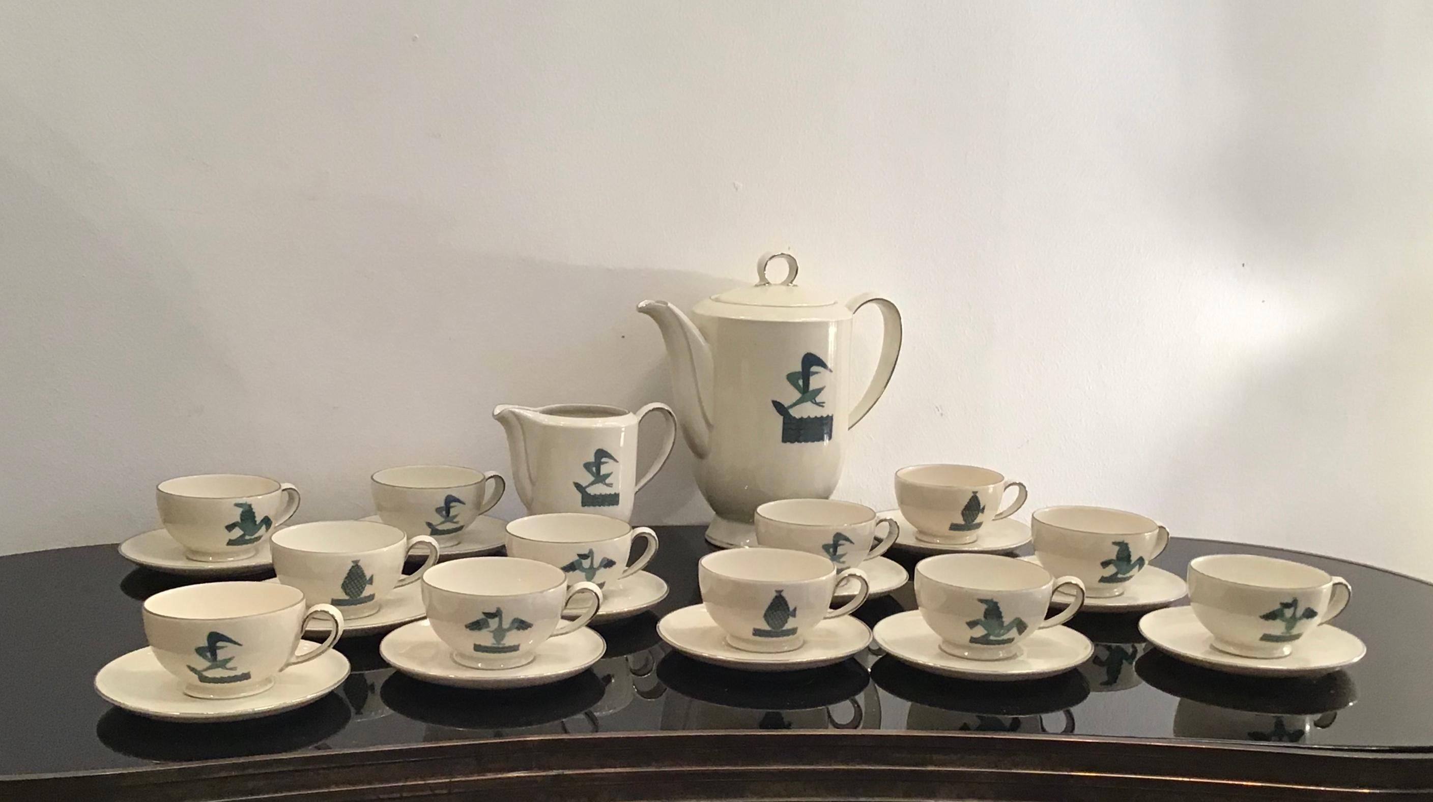 Service à café en porcelaine de Guido Andlovitz, 1930, Italie en vente 3