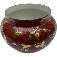Guido Andlovitz Red and Gold Deco Vase 1930s Italian Ceramic Society Laveno