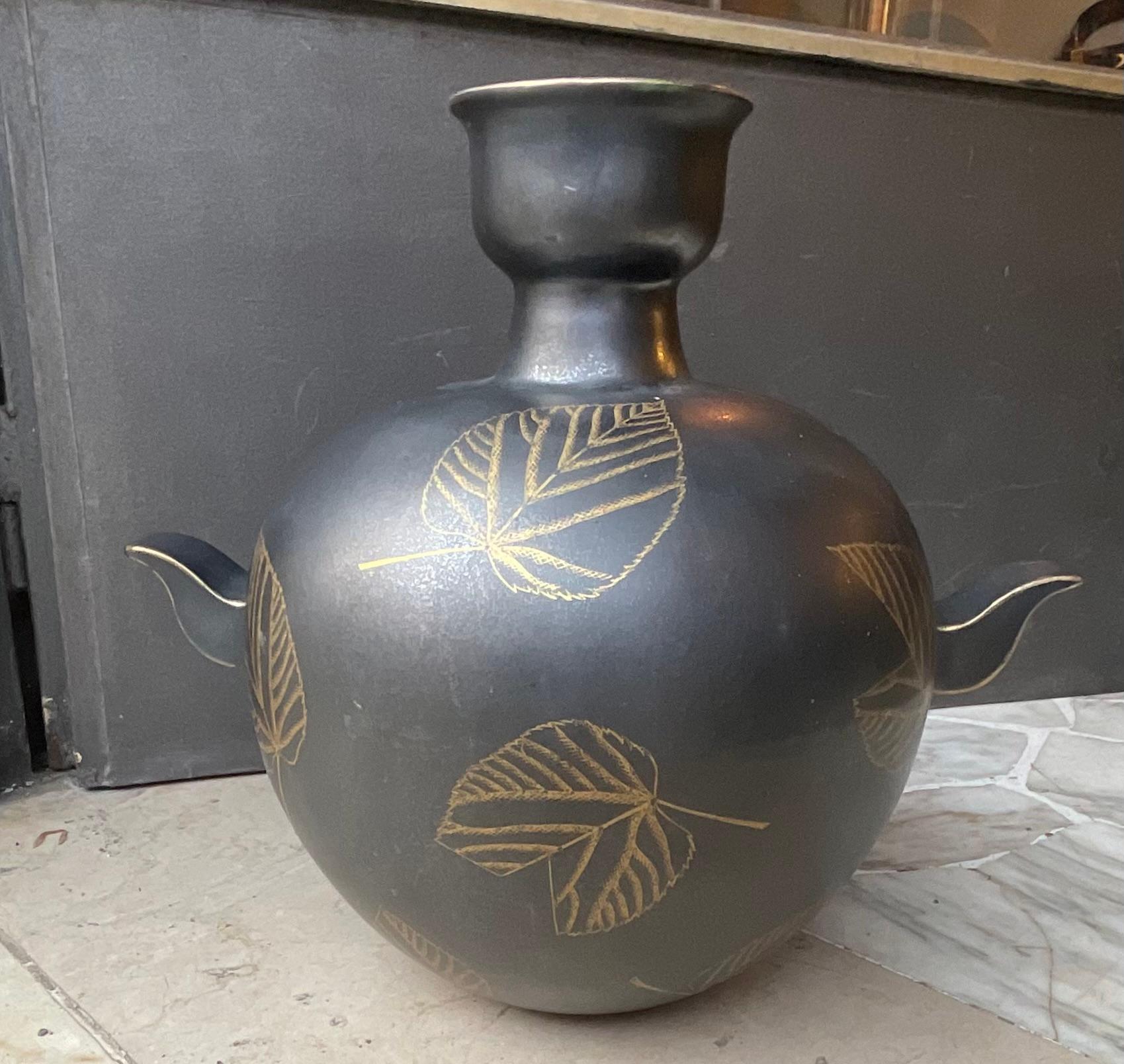 GUIDO ANDLOVITZ - Vase modèle MONZA 46  faïence à forte émissivité -  ITALIE 1930 en vente 3