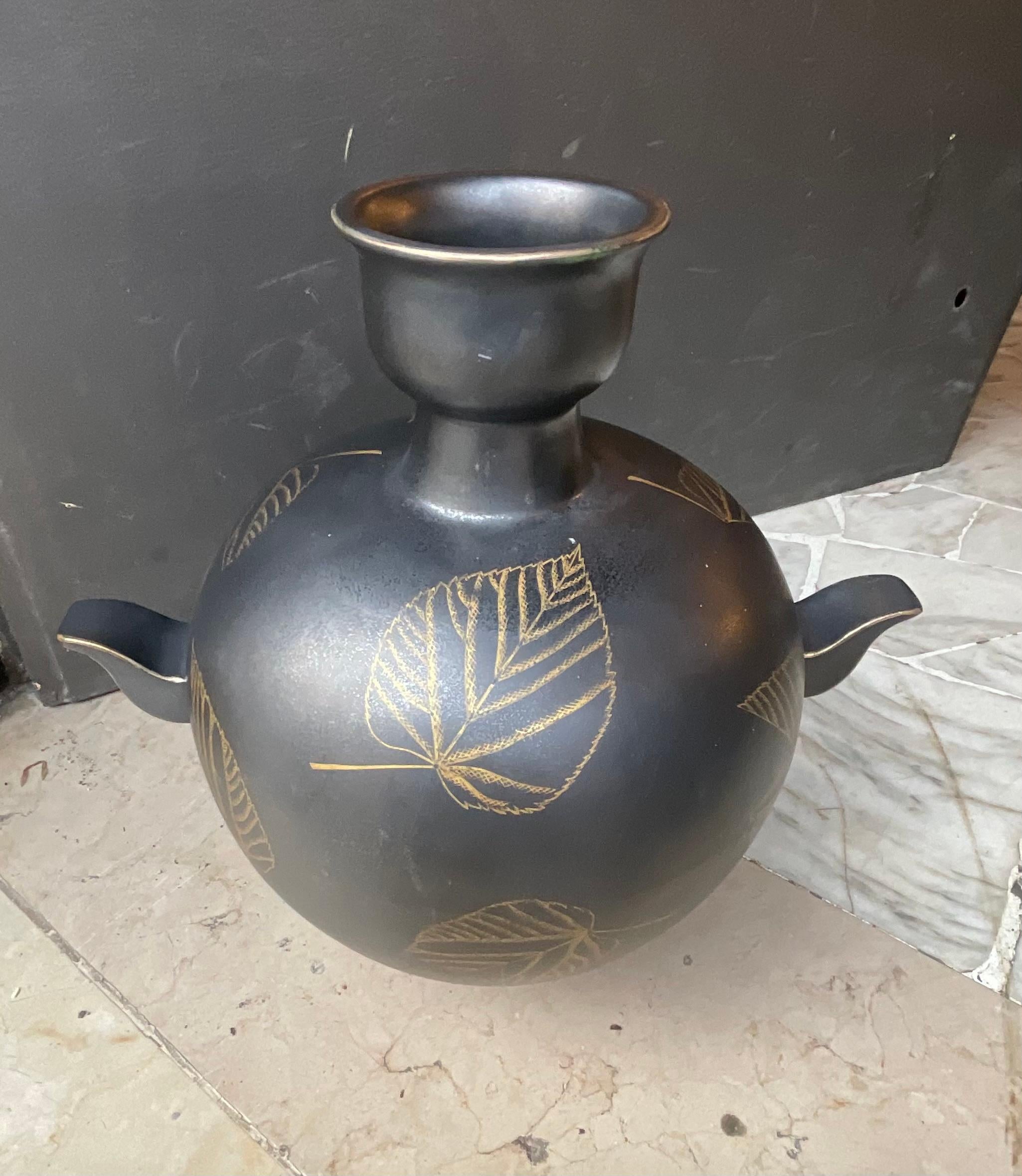 GUIDO ANDLOVITZ - Vase modèle MONZA 46  faïence à forte émissivité -  ITALIE 1930 en vente 6
