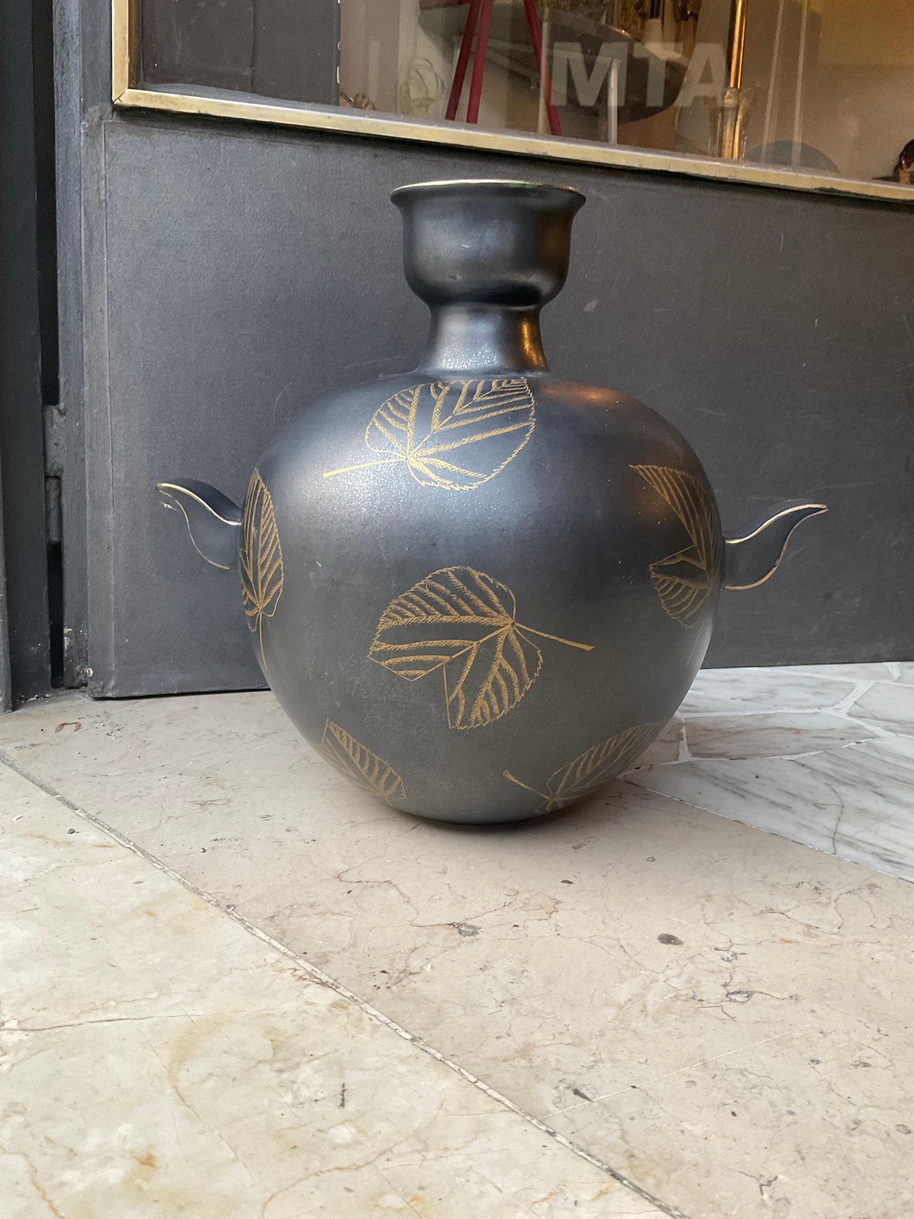 GUIDO ANDLOVITZ - Vase modèle MONZA 46  faïence à forte émissivité -  ITALIE 1930 en vente 7