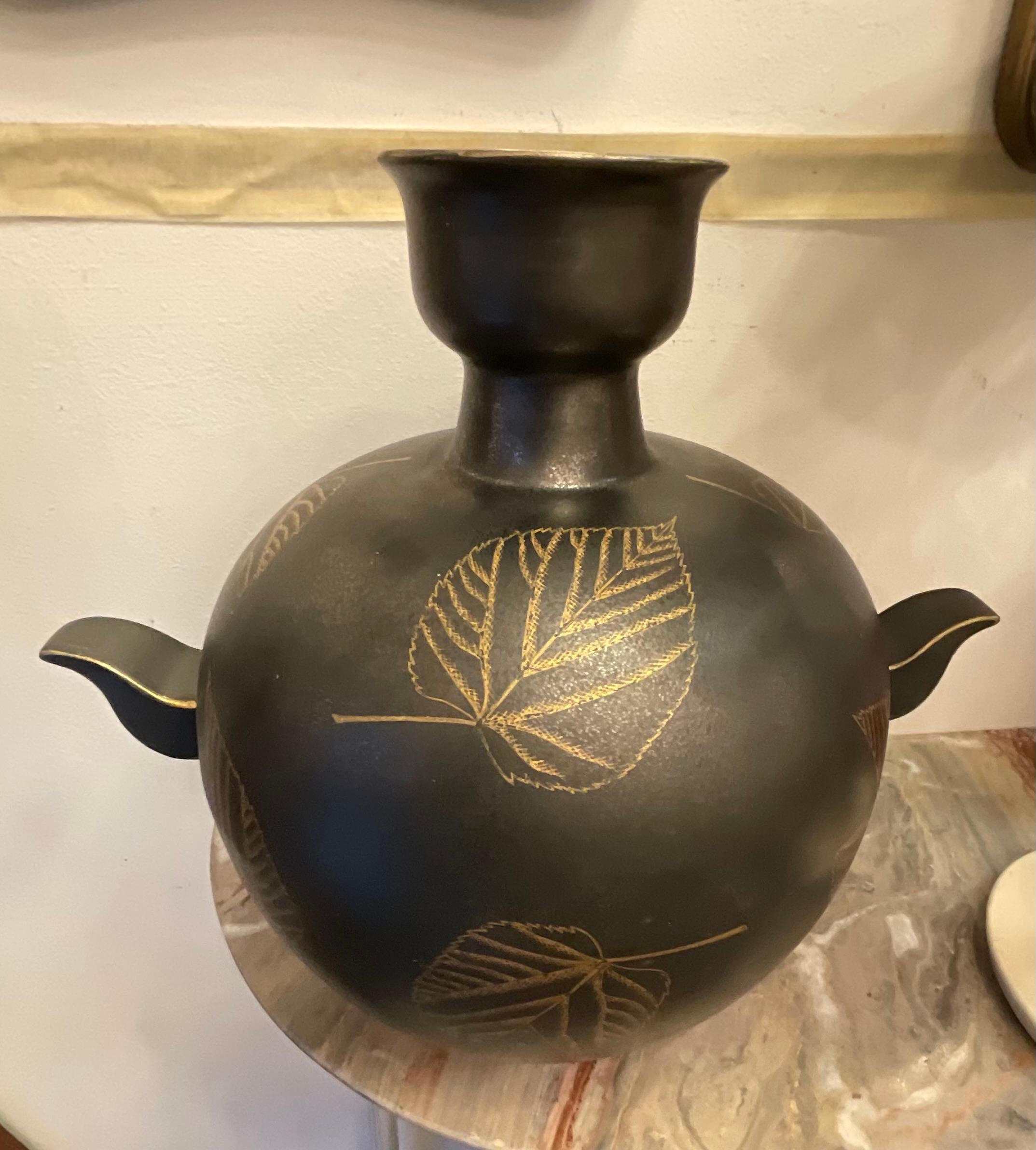 GUIDO ANDLOVITZ - Vase modèle MONZA 46  faïence à forte émissivité -  ITALIE 1930 en vente 8