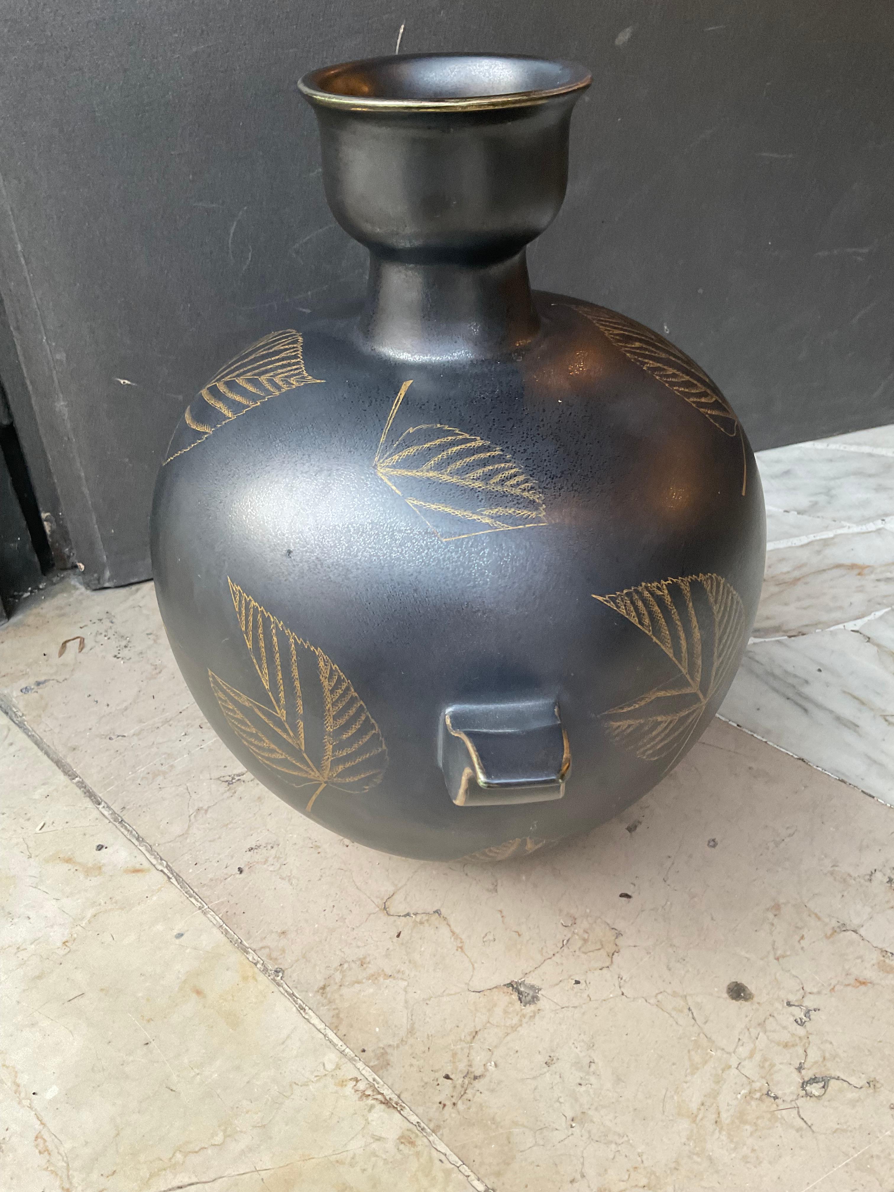GUIDO ANDLOVITZ - Vase modèle MONZA 46  faïence à forte émissivité -  ITALIE 1930 en vente 9