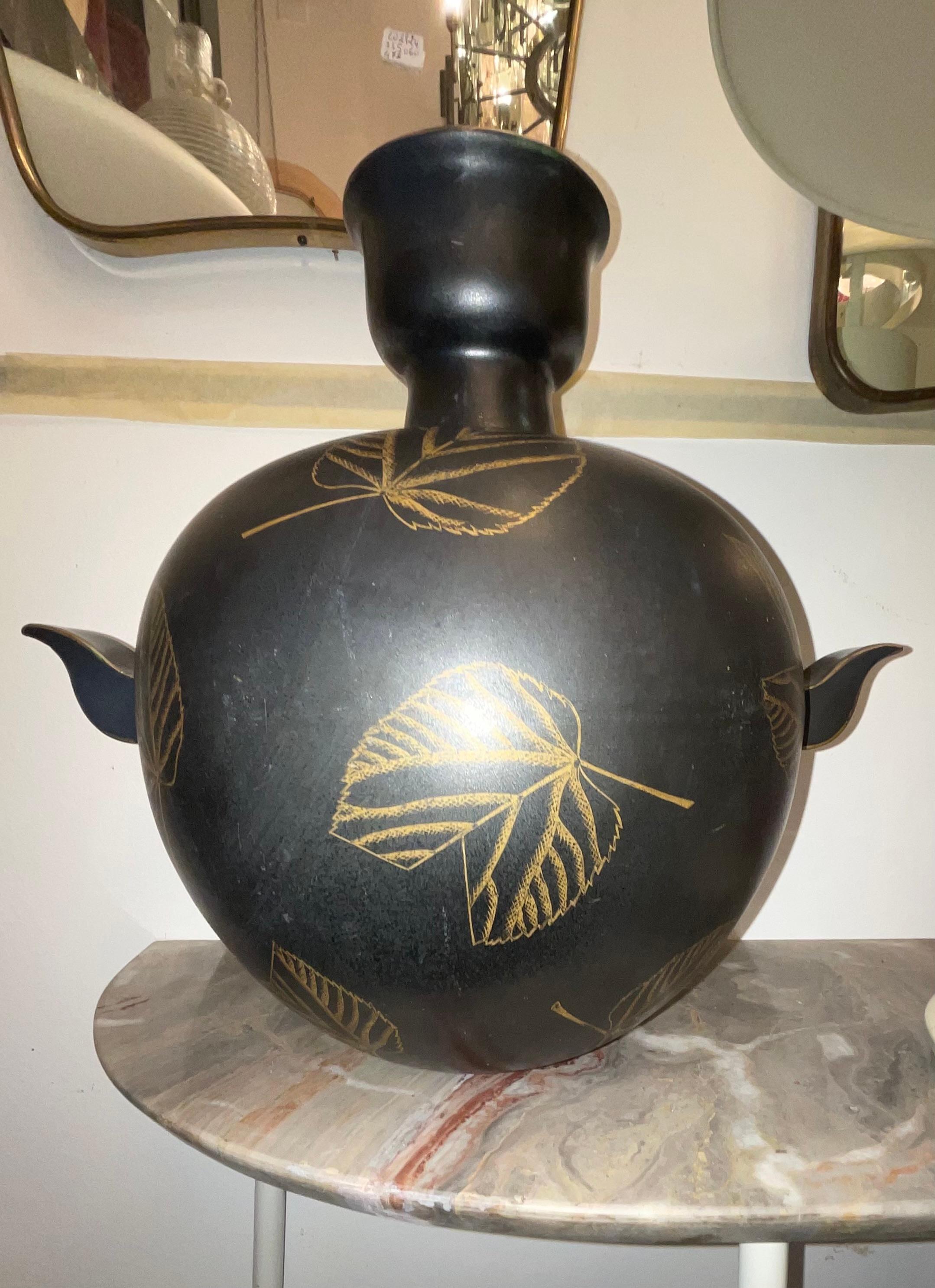 Mid-20th Century GUIDO ANDLOVITZ - Vase modèle MONZA 46  faïence à forte émissivité -  ITALIE 1930 en vente