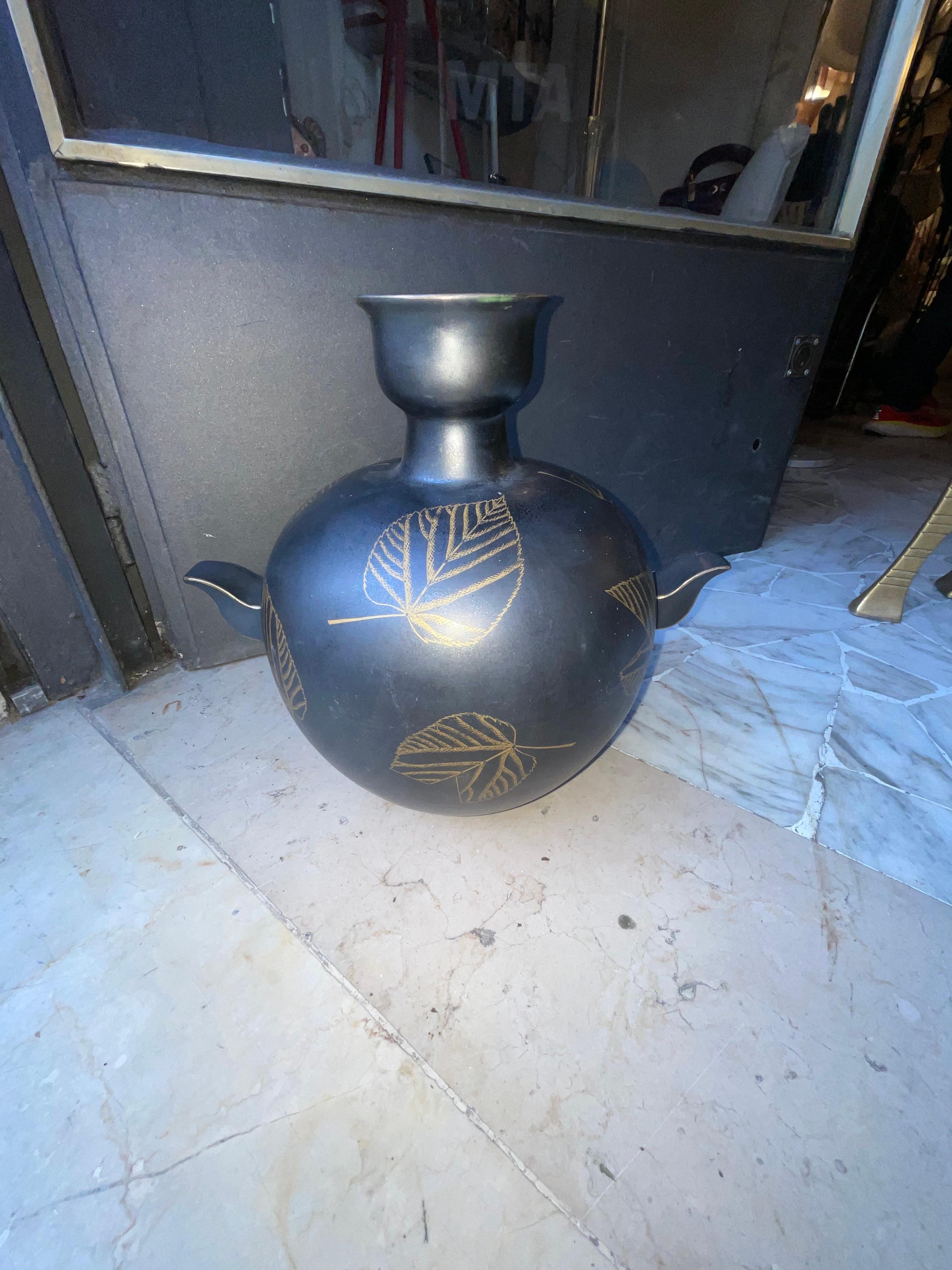 GUIDO ANDLOVITZ - Vase modèle MONZA 46  faïence à forte émissivité -  ITALIE 1930 en vente 1