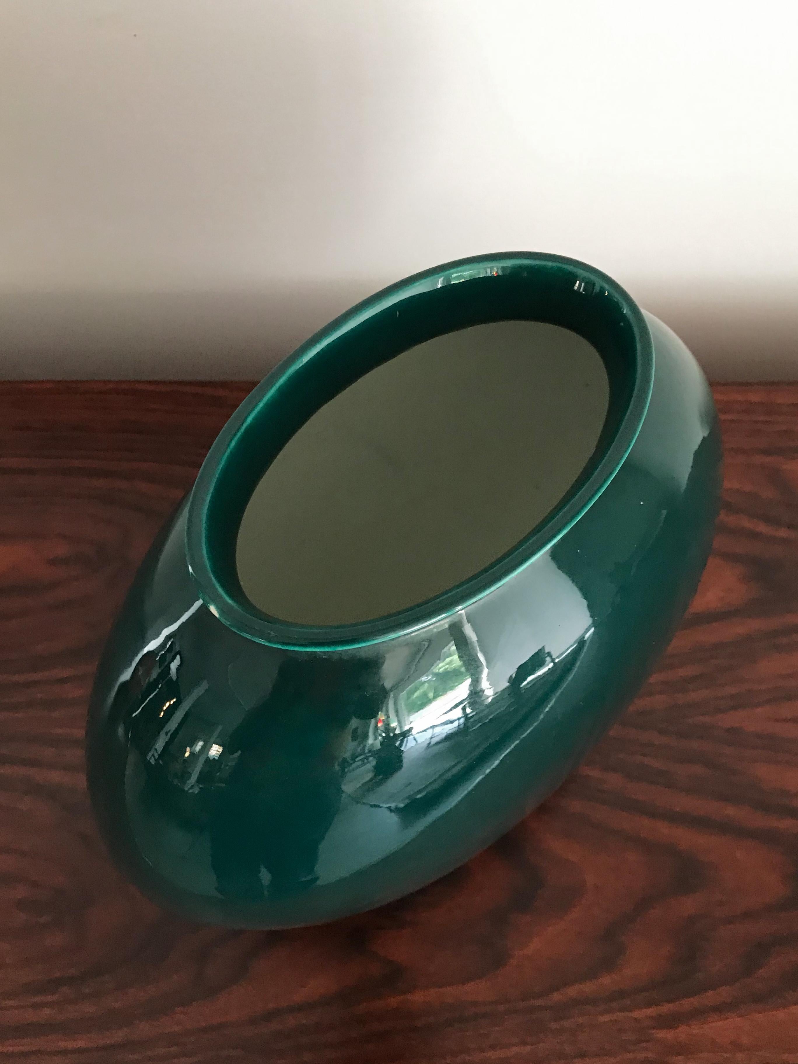Mid-Century Modern Guido Andloviz Italian Midcentury Green Ceramic Vase, 1950s For Sale