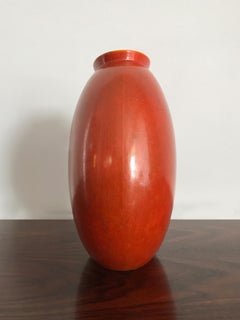 Guido Andloviz Italian Midcentury Orange Ceramic Vase, 1940s