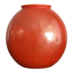 Guido Andloviz Italian Midcentury Orange Ceramic Vase, 1940s
