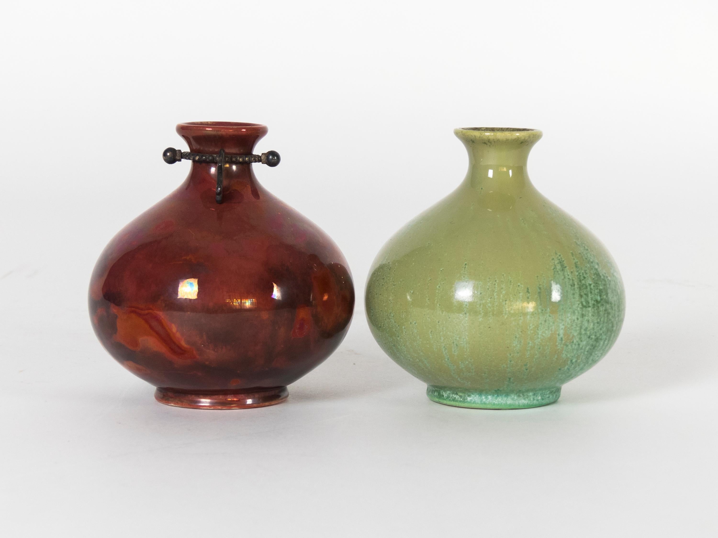 Mid-20th Century Guido Andloviz Pair of Modernist Monza 30 Ceramic Vases for S.C.I. Laveno, 1930s