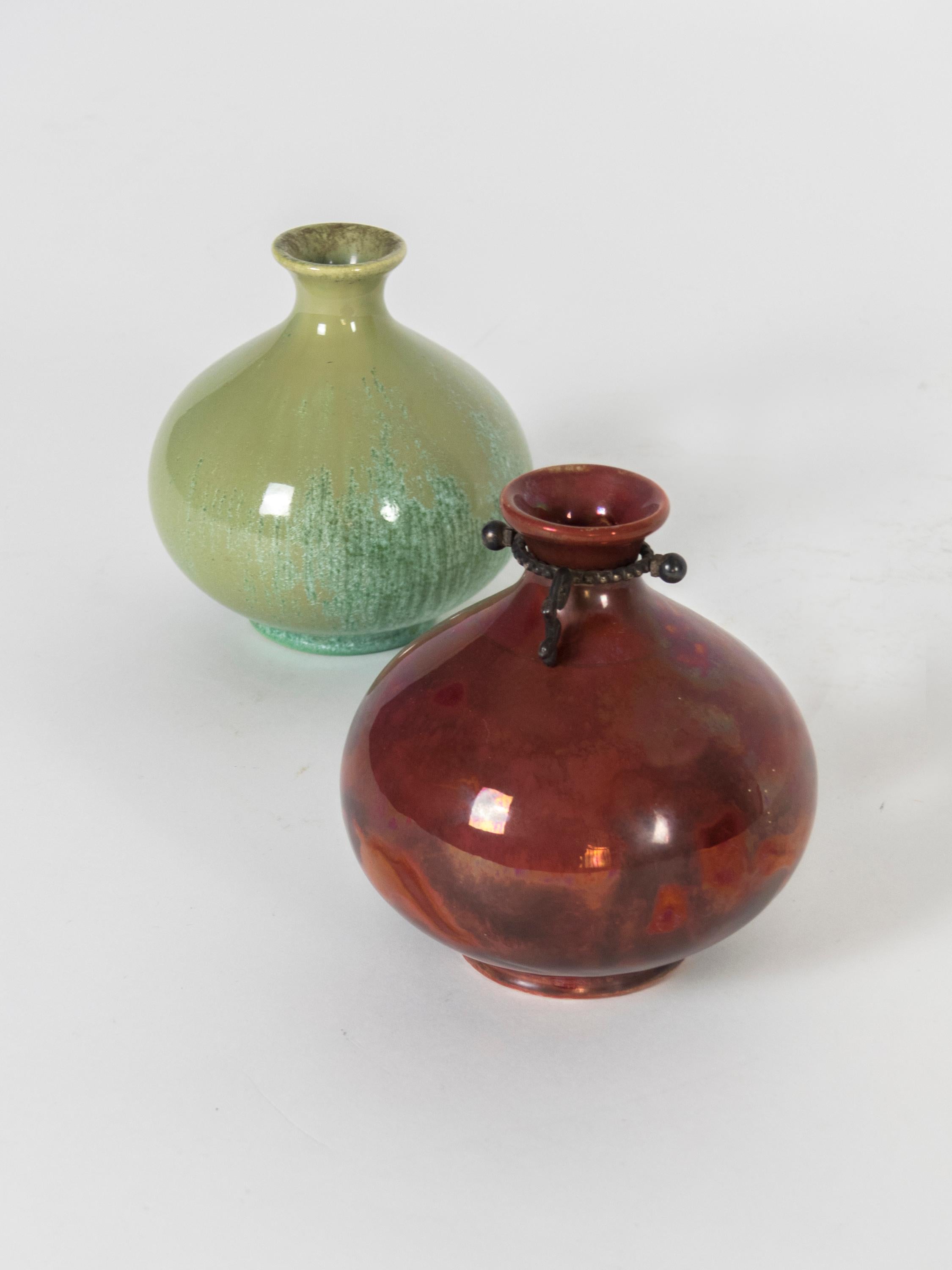 Earthenware Guido Andloviz Pair of Modernist Monza 30 Ceramic Vases for S.C.I. Laveno, 1930s