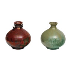 Guido Andloviz Pair of Modernist Monza 30 Ceramic Vases for S.C.I. Laveno, 1930s