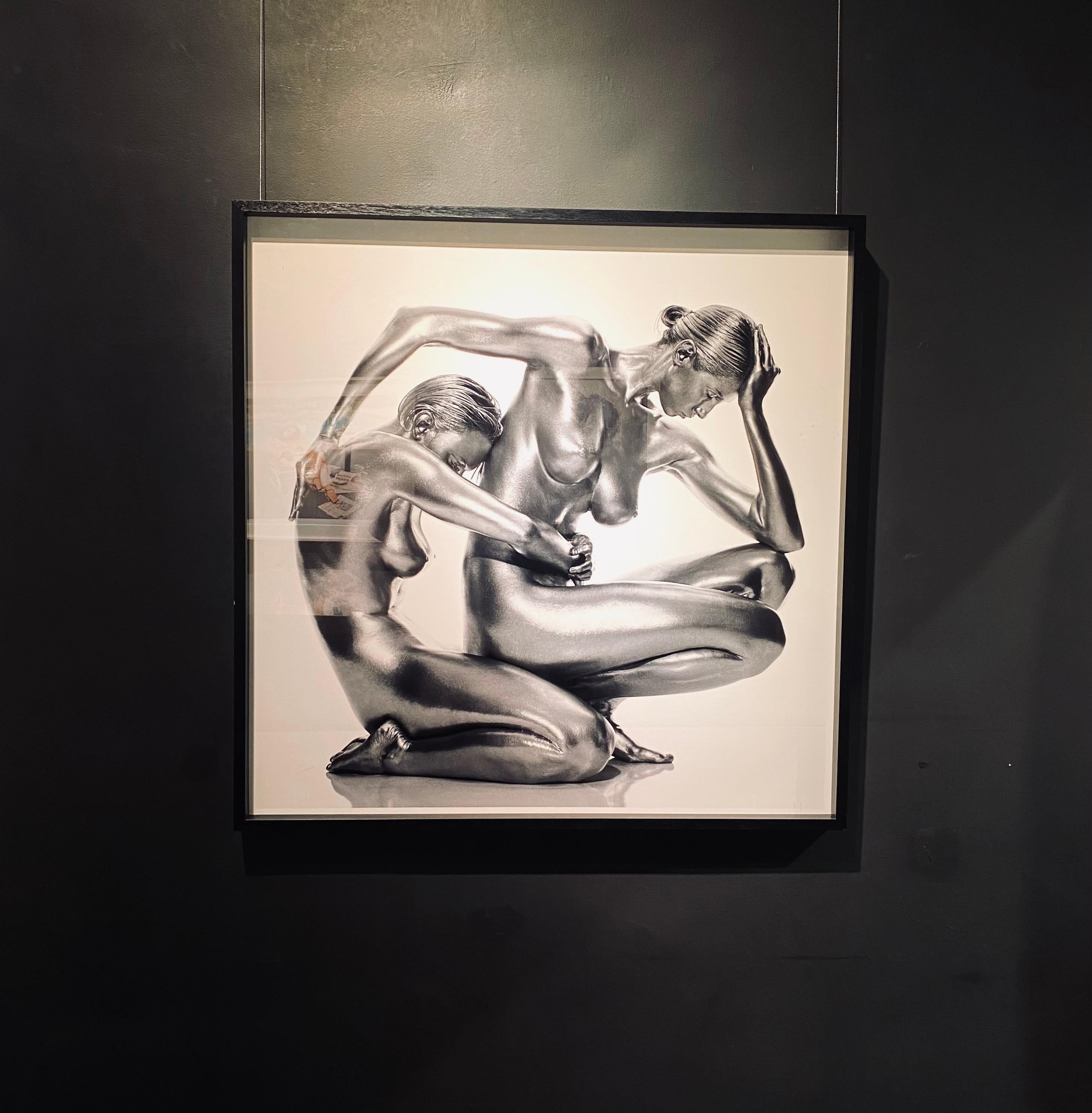 Demeter and Persephone - Double Nude in Silver Bodypaint, Fine Art Photography