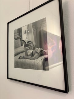 Legs on a Golden Bed, Hollywood, Unique Vintage Print, Nude Fine Art Photography