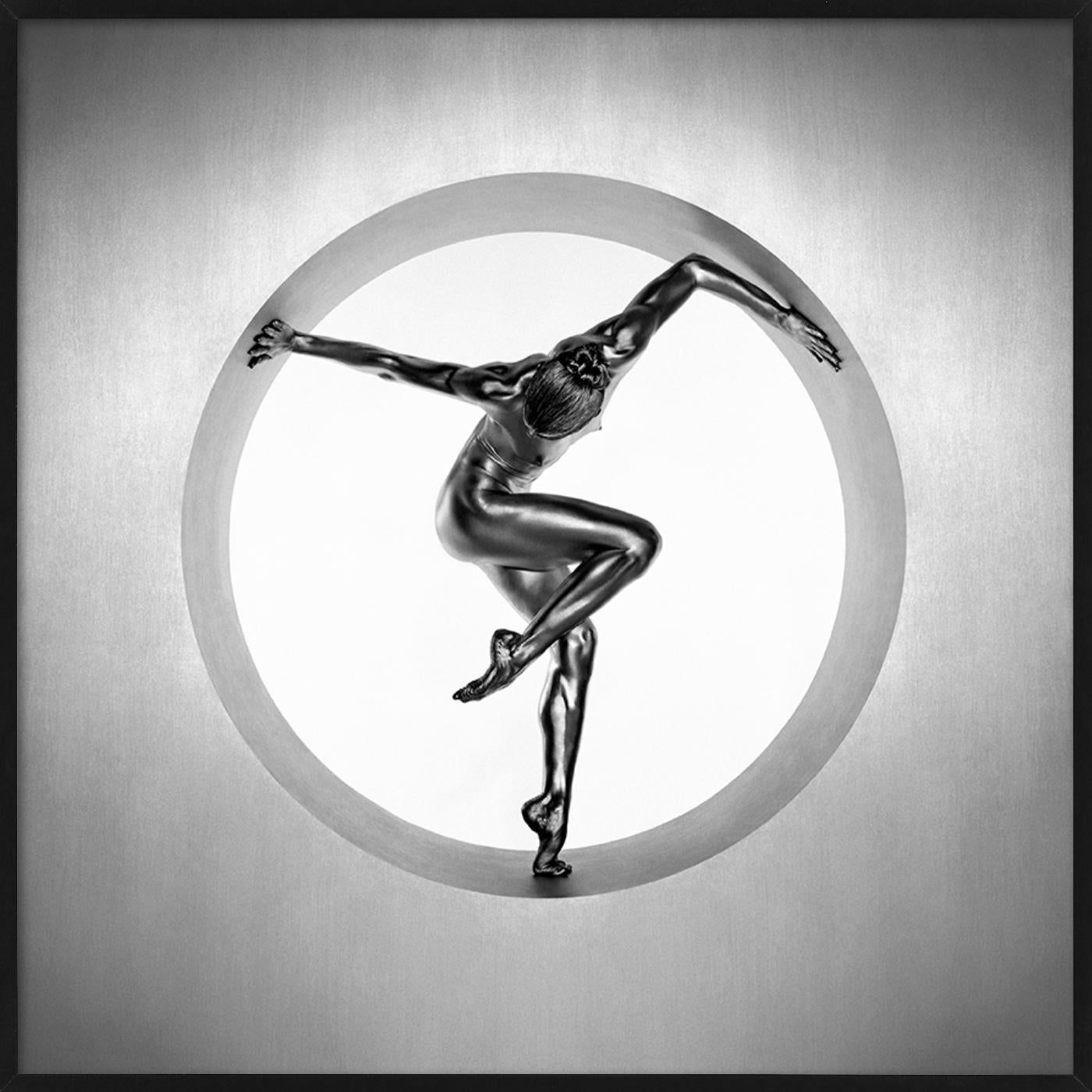 Nemesis - Nude Model painted in silver, Fine Art Photography For Sale 1