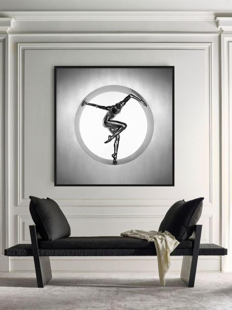 Nemesis - Nude Model painted in silver, Fine Art Photography For Sale 4
