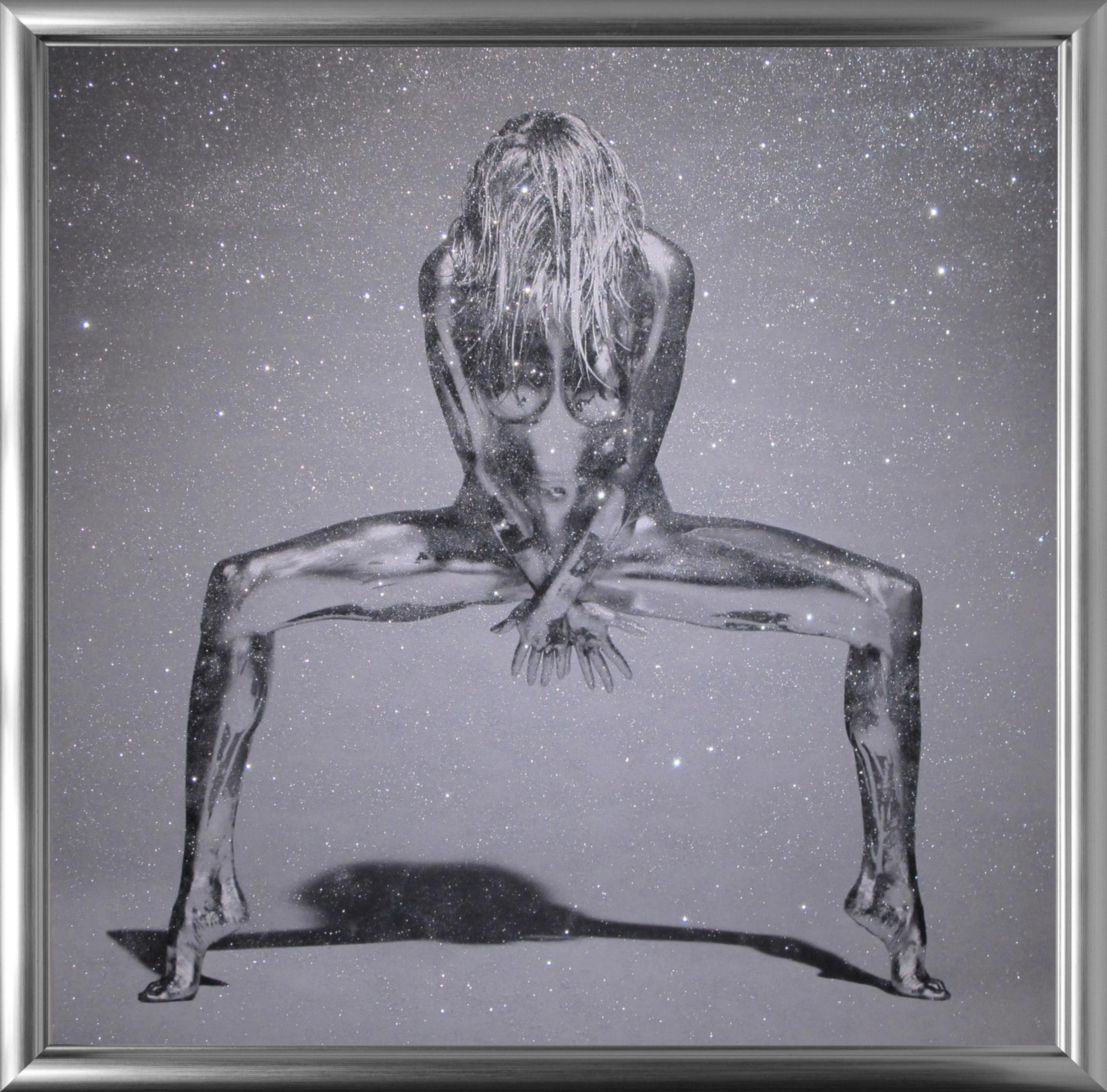 Silvereye Diamond Dust - Nude in Silver Paint, Fine Art Photography, 1995 For Sale 3