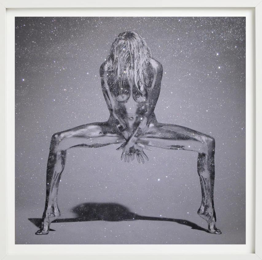 Silvereye Diamond Dust - Nude in Silver Paint, Fine Art Photography, 1995 For Sale 4