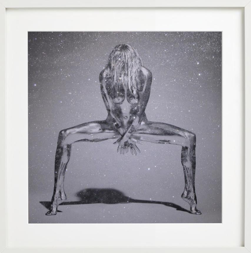 Silvereye Diamond Dust - Nude in Silver Paint, Fine Art Photography, 1995 For Sale 7