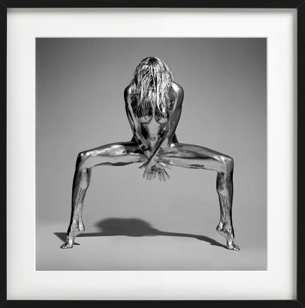 Silvereye - Metallic Painted Nude, Fine Art Photography, 1995 For Sale 2