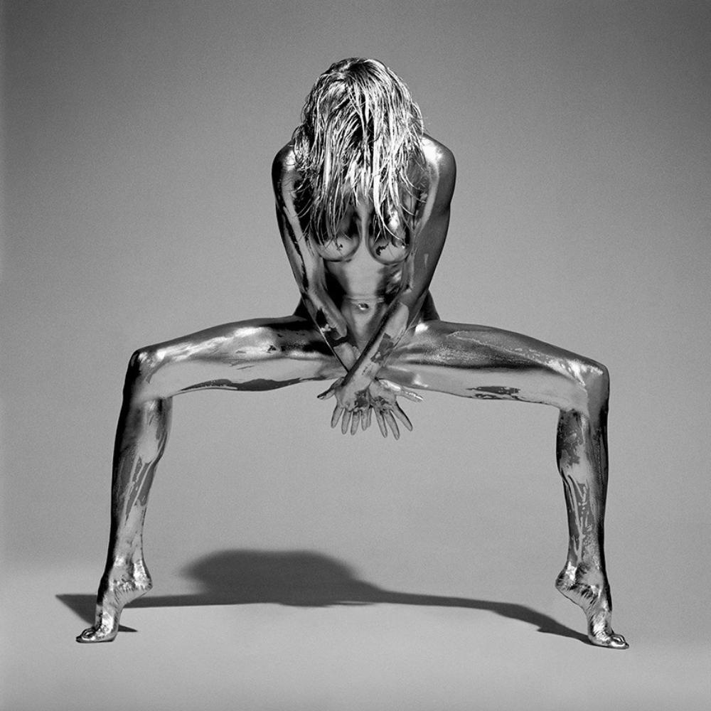 Guido Argentini Color Photograph - Silvereye - Metallic Painted Nude, Fine Art Photography, 1995