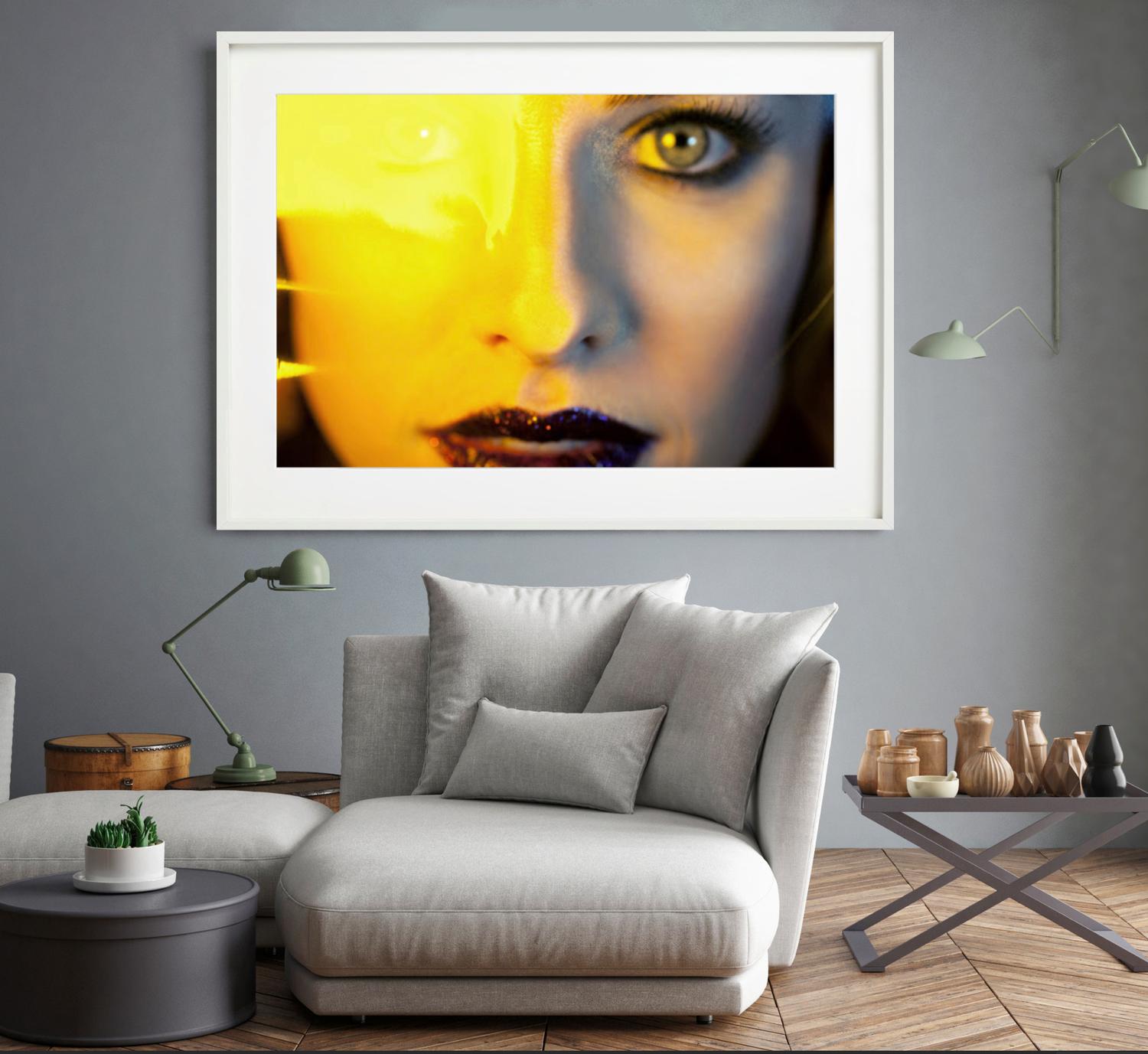 Sydney's yellow eyes - portrait of the face of a beautiful woman For Sale 4