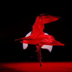 The Centre is Everywhere - nude photograph of female dancer with red background