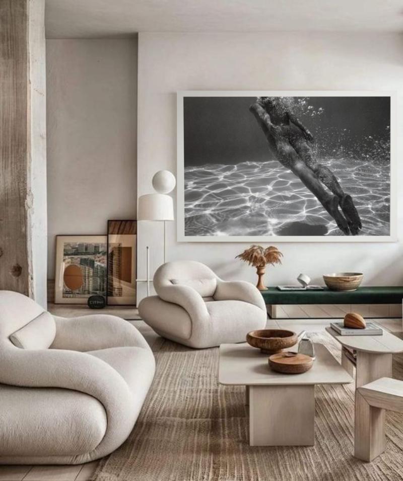TOVE - Underwater Reflections, Fine Art Photography - Gray Black and White Photograph by Guido Argentini