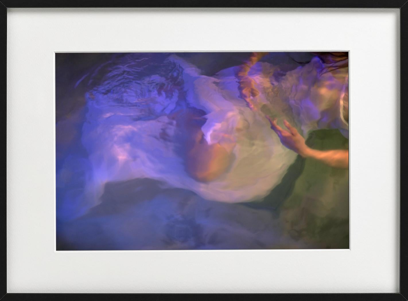 Untitled #26 - Model underwater in purple light, fine art photography, 2024 For Sale 7